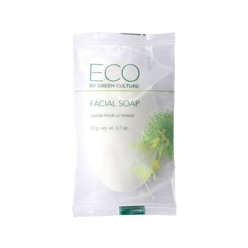 Jabón Facial ECO by Green Culture, Barra de Forma Ovalada, Envoltura Flujosa, 20g/0.72oz